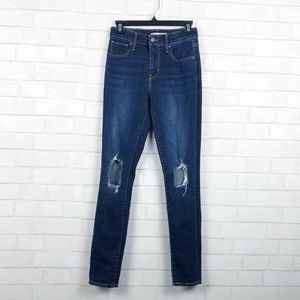 Levi's 721 High Rise Busted Knee Skinny Jean 26'